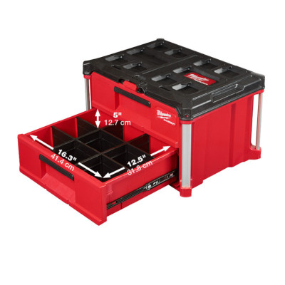 COMBO HỘP ĐỰNG DỤNG CỤ PACKOUT MILWAUKEE 48-22-8442 + 48-22-8443 - HÀNG CHÍNH HÃNG