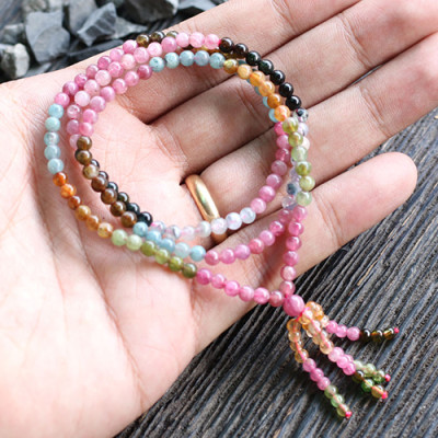Vòng Chuỗi Tourmaline Đa Sắc 4mm Brazil Ngọc Quý Gemstones GA20