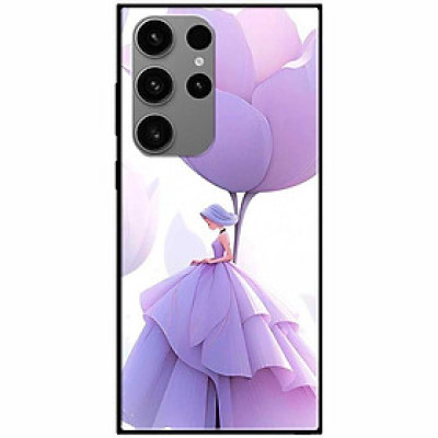 Ốp lưng cho Samsung S21 FE - S23 - S23 Plus - S24 - S24 Ultra - Cô Gái Hoa Tím - Hàng Chính Hãng