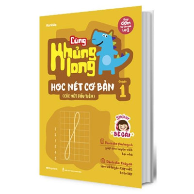 Cùng Khủng Long Học Nét Cơ Bản Quyển 1 (Các Nét Đầu Tiên) Bé Gái