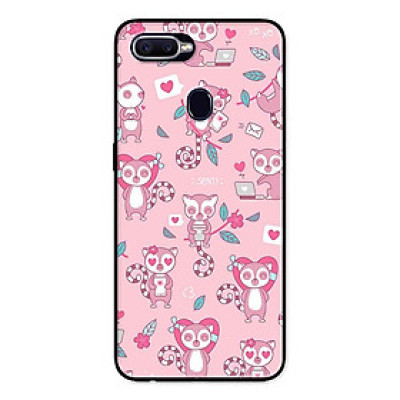 Ốp Lưng in cho Oppo A7 Mẫu Gấu Chó Nền Hồng - Hàng Chính Hãng
