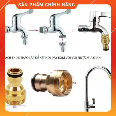 Bộ dây vòi xịt nước ️ , tăng áp 3 lần, loại 7m, 10m 206701 đầu đồng, cút,nối vàng + mở chai