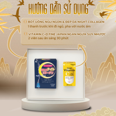 [Quà Tết Nguyên Đán 2024] TẾT ĐỦ ĐẦY Fine Japan Collagen Đẹp Da + Ngủ Sâu Giấc và Vitamin C+D