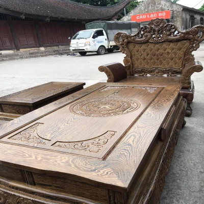 Bộ Bàn Ghế Hoàng Gia Gỗ Mun Đuôi Công