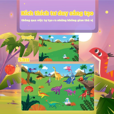 Sách - Trò Chơi Bóc Dán - Cảm Xúc Khủng Long (2 Trang Stickers) - Megabook