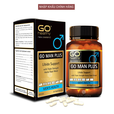 Bộ Sản Phẩm Giúp Tăng Cường Sinh Lực - Sinh Lý Nam, Làm Chậm Quá Trình Mãn Dục Nam: Go Man Plus 30 Viên, Bổ Tim Go Co Q10 160mg 30 Viên