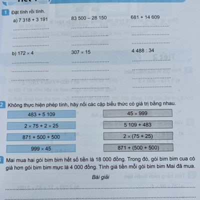 Sách - Combo 2 cuốn Vở thực hành Toán lớp 5 tập 1+2 (Kết nối tri thức với cuộc sống)