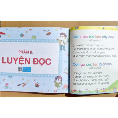Sách Tập đánh vần tiếng Việt - Theo sơ đồ tư duy - Bản mới nhất 5.0 - Quét mã QR để nghe hướng dẫn đọc