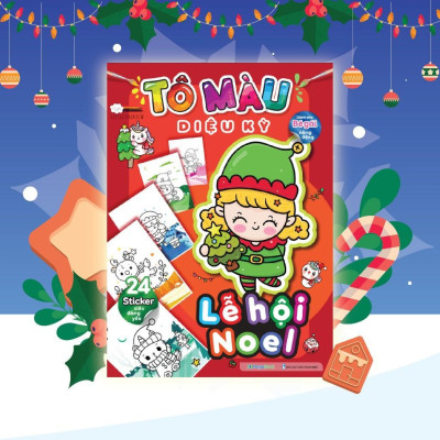 Sách - Tô Màu Diệu Kỳ - Lễ Hội Noel (Hơn 40 Stickers) - Megabook