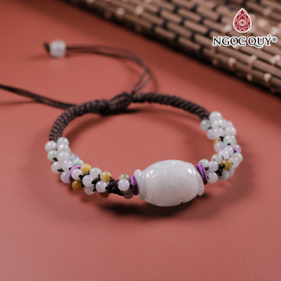 Vòng tay thắt dây cẩm thạch 13x14mm mệnh hỏa, mộc - Ngọc Quý Gemstones