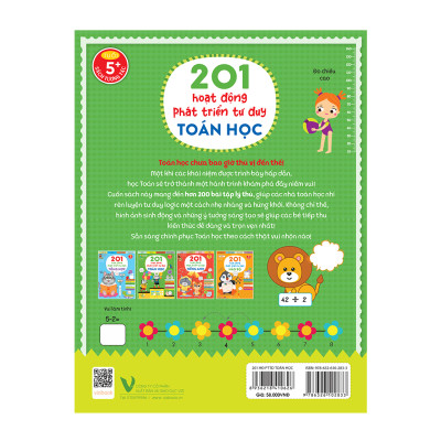 Sách cho bé - 201 Hoạt Động Phát Triển Tư Duy - Toán Học - Sách tương tác - Dành cho trẻ từ 5 tuổi