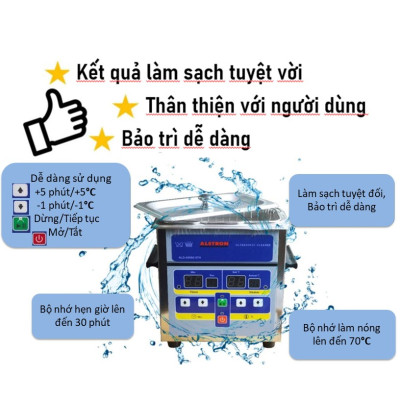 (1.2 Lít) Máy Rửa Sóng Siêu Âm, Máy Rửa Trang Sức, Máy Rửa Dùng Cho Nha Khoa và Đời Sống