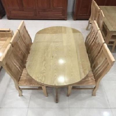 Bộ Bàn Ăn OVAL Gỗ Sồi Nga