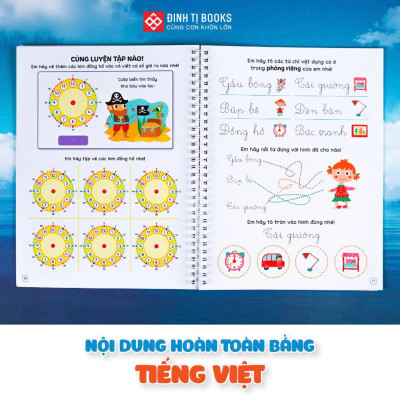 Sách Viết Xóa Thông Minh - Kèm Bút Viết Xóa - Combo 4 Chủ Đề - Cho Trẻ Từ 4 - 7 Tuổi - Đinh Tị Books