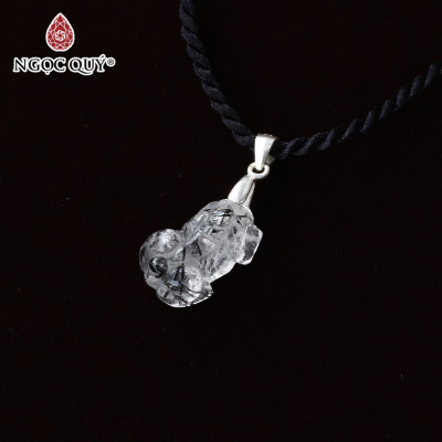 Mặt dây chuyền tỳ hưu thạch anh tóc đen mệnh thủy, mộc - Ngọc Quý Gemstones
