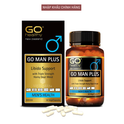 Bộ Sản Phẩm Giúp Tăng Cường Sinh Lực - Sinh Lý Nam, Làm Chậm Quá Trình Mãn Dục Nam: Go Man Plus 30 Viên, Bổ Tim Go Co Q10 160mg 30 Viên