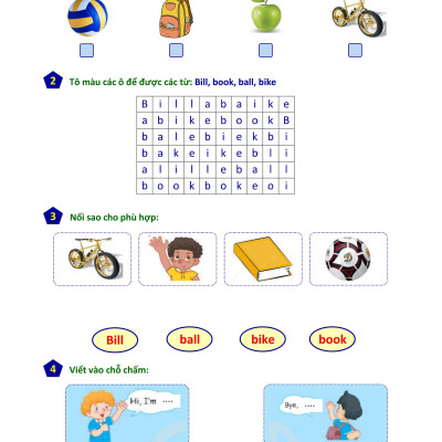 Phiếu bài tập cuối tuần Tiếng Anh 1 - Biên soạn theo chương trình mới (Sách màu)
