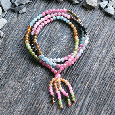 Vòng Chuỗi Tourmaline Đa Sắc 4mm Brazil Ngọc Quý Gemstones GA20