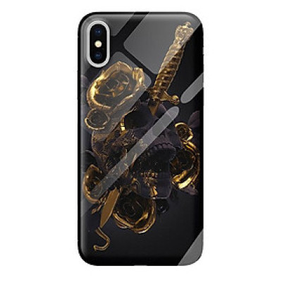Ốp kính cường lực cho iPhone XS MAX nền hoa vàng 1 - Hàng chính hãng
