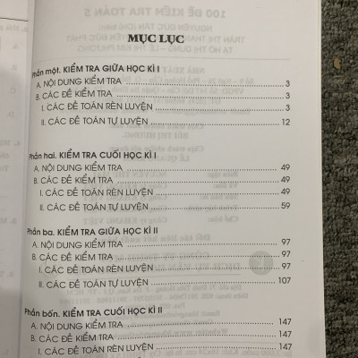 Sách 100 Đề Kiểm Tra Toán Lớp 5
