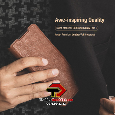 Bao da  dành cho Samsung Galaxy Z Fold3 có ngăn để bút chính hãng Nillkin Aoge Leather Cover - Hàng nhập khẩu