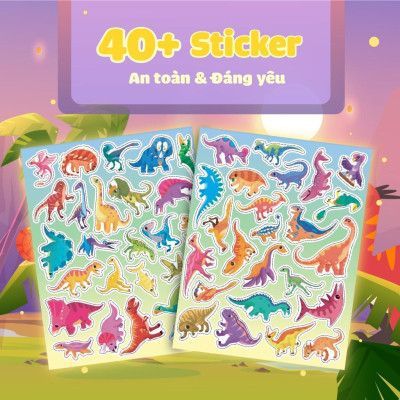 Sách - Trò Chơi Bóc Dán - Cảm Xúc Khủng Long (2 Trang Stickers) - Megabook