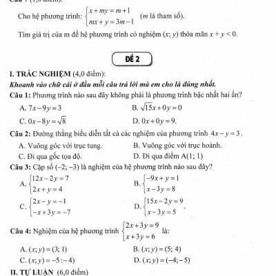 Đề Kiểm Tra Toán 9 (Bám Sát SGK Kết Nối Tri Thức Với Cuộc Sống) - HA