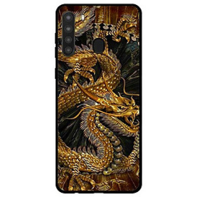 Ốp lưng dành cho Samsung Galaxy A21 mẫu Rồng Nền Đen