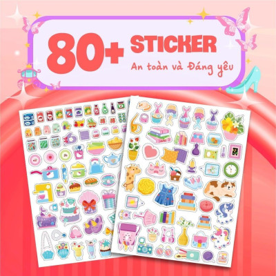 Sách - Trò Chơi Đóng Vai Công Chúa Nhỏ Mika - Ngôi Nhà Gọn Gàng - Bóc Dán 80+ Sticker Đa Dạng Cho Bé Gái - Megabook