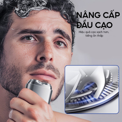 Máy cạo râu Enchen Z4 - Đầu cạo 2D ẩn, Thân nhôm chống nước IPX7, 18 lưỡi dao kép tự mài - Hàng chính hãng