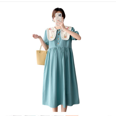 ĐẦM BẦU VÁY BẦU CÔNG SỞ CỔ THÊU HẢI QUÂN  sau sanh có  nút mở cho bé ti