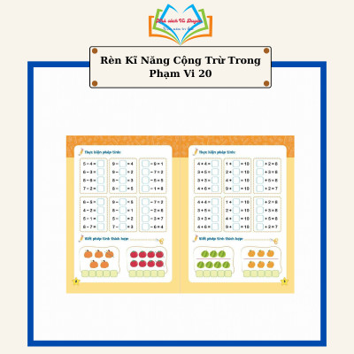 Sách - Rèn Kỹ Năng Cộng Trừ Trong Phạm Vi 20 - Bí quyết giúp con 4-6 tuổi tính toán nhanh