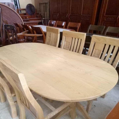 Bộ Bàn Ăn OVAL Gỗ Sồi Nga