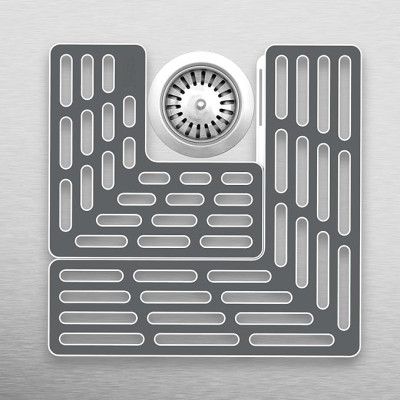 Set 2 tấm lót bồn rửa bảo vệ ly thủy tinh Joseph Joseph 85037 Saver (Grey)