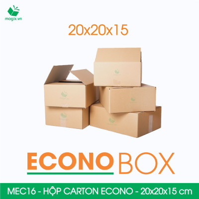 MEC16 - 20x20x15 cm - Combo 60 thùng hộp carton trơn siêu tiết kiệm ECONO