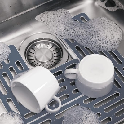 Set 2 tấm lót bồn rửa bảo vệ ly thủy tinh Joseph Joseph 85037 Saver (Grey)