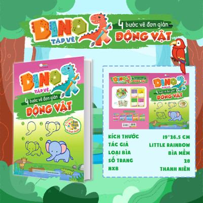 DINO tập vẽ - 4 bước vẽ đơn giản Động Vật