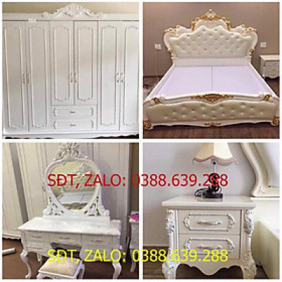 combo bộ giường tủ tân cổ điển 06