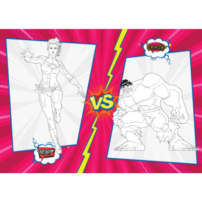 Sách - Tô Màu Super Heroes Siêu Anh Hùng - Tập 4 - Rèn luyện IQ EQ CQ (Tặng kèm 18 stickers (VT -MK)