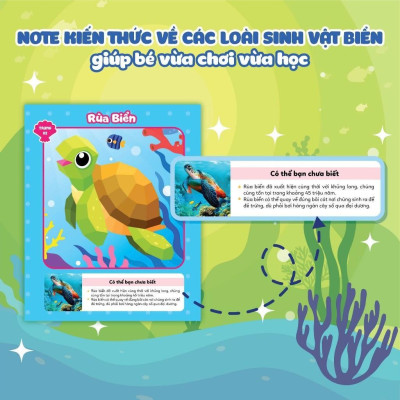 Sách Ghép Hình Sticker 3D - Đại Dương 3 - Sách Bóc Dán Ghép Hình Sáng Tạo Cho Bé - Megabook
