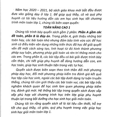 Toán Nâng Cao 1 (Theo Chương Trình GDPT Mới - Dùng Chung Cho 3 Bộ Sách)