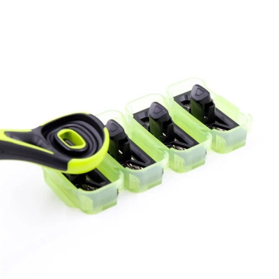 Dao Cạo Râu 5 Lưỡi Kép Kai Razor 3D Head Xfit (Set 1 cây Và 4 Lưỡi Thay Thế)