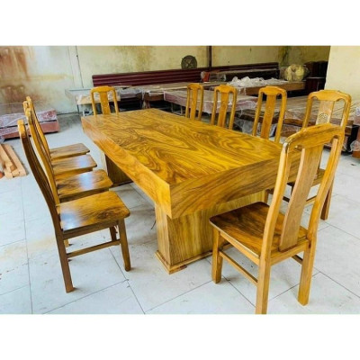 bộ bàn ghế ăn 10 ghế gỗ hương nam phi