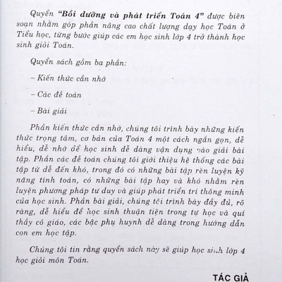 Bồi Dưỡng Và Phát Triển Toán 4