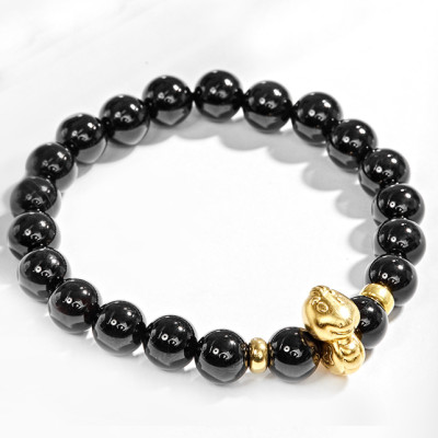 Vòng Tay Đá Thiên Thạch Charm Tuổi Tỵ Bạc Mạ Vàng 24K Ngọc Quý Gemstones