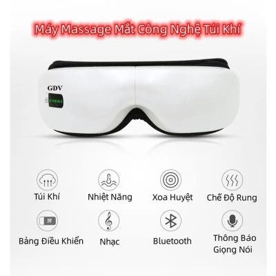 Máy Massage Mắt GDV Kết Hợp Chế Độ Rung Kết Nối Bluetooth, Làm Giảm Căng Thẳng Mệt Mỏi Và Lưu Thông Máu Cho Mắt - Hàng Chính Hãng