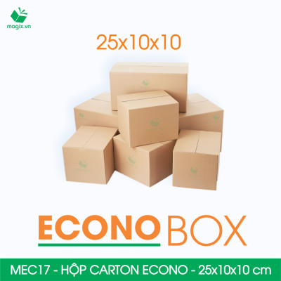 MEC17 - 25x10x10 cm - Combo 100 thùng hộp carton trơn siêu tiết kiệm ECONO