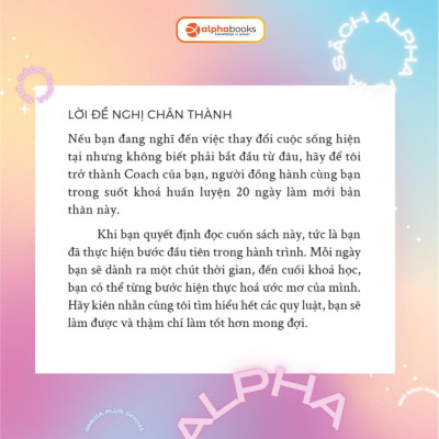 Cuốn sách: Sách Refresh! 20 Ngày Làm Mới Bản Thân (Alpha Books)