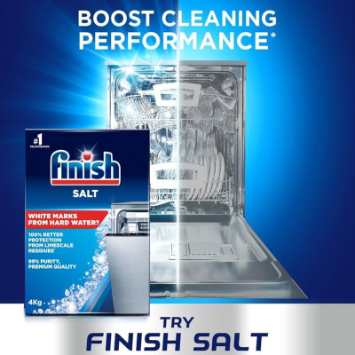 Muối rửa chén FINISH cao cấp 4kg- Nhập khẩu Châu Âu ,chống cặn canxi