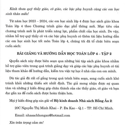 Bài Giảng Và Hướng Dẫn Học Toán Lớp 4 - Tập 2 (Dùng Kèm SGK Kết Nối Tri Thức Với Cuộc Sống)_HA